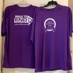 Bundle of 2 walk to end Alzheimer’s t shirt XL